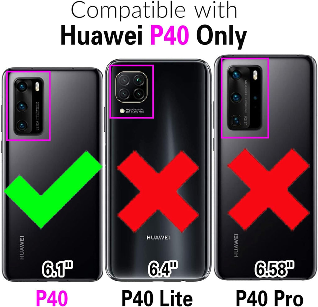 Huawei P40 Rugged Tough Case Shockproof Hybrid Cover RED