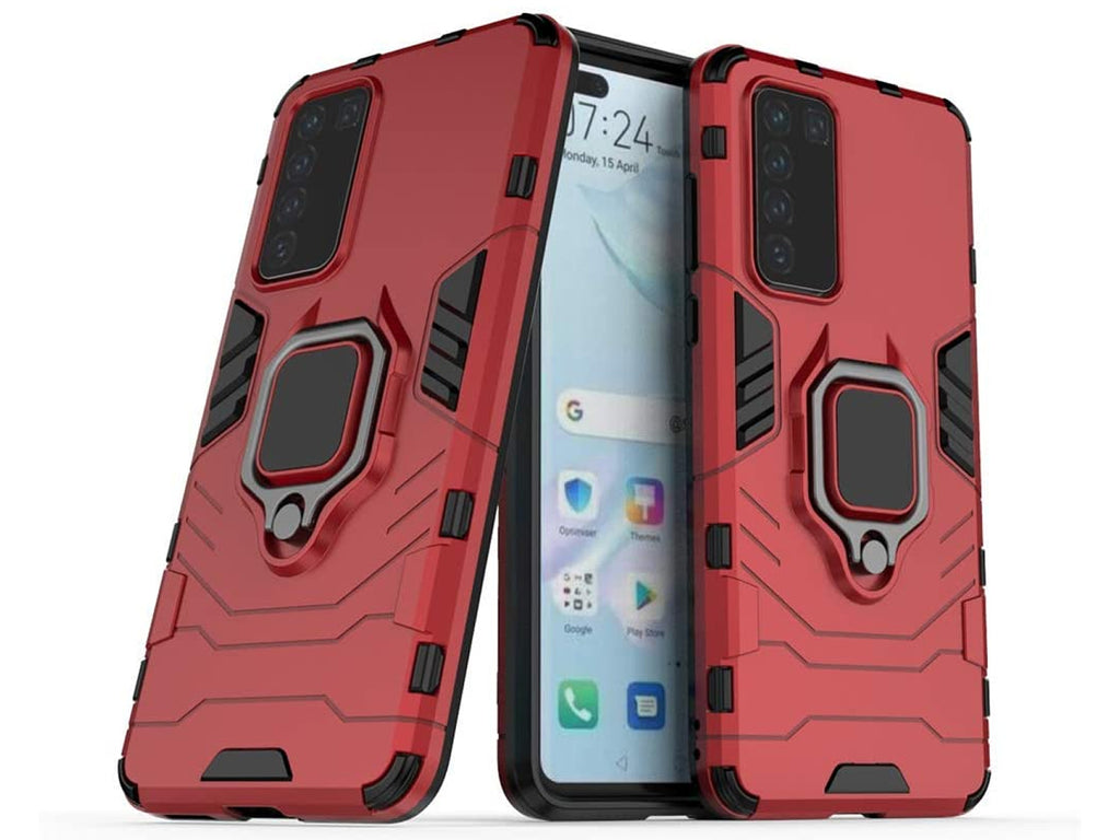 Huawei P40 Rugged Tough Case Shockproof Hybrid Cover RED