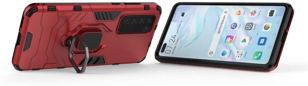 Huawei P40 Rugged Tough Case Shockproof Hybrid Cover RED