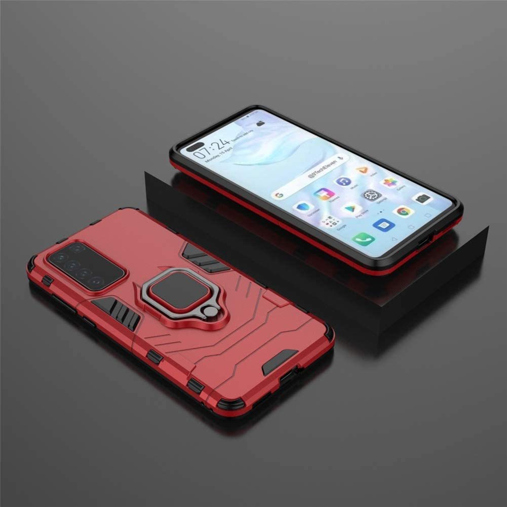 Huawei P40 Rugged Tough Case Shockproof Hybrid Cover RED