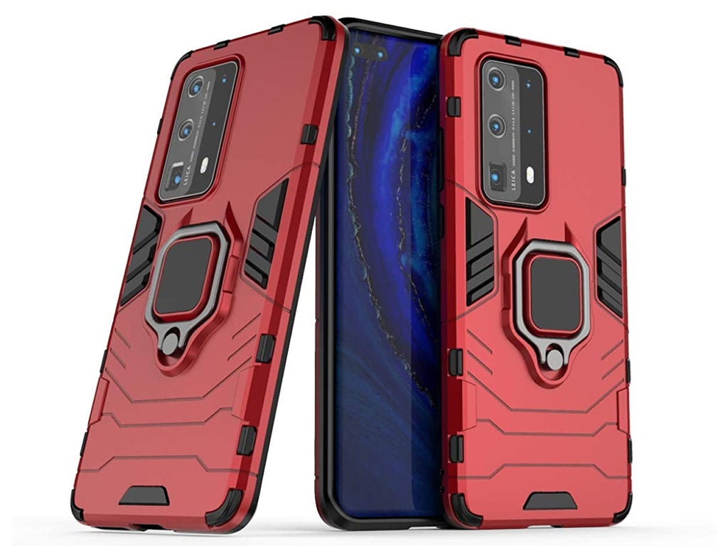 Huawei P40 Pro Plus Rugged Tough Case Shockproof Hybrid Cover RED