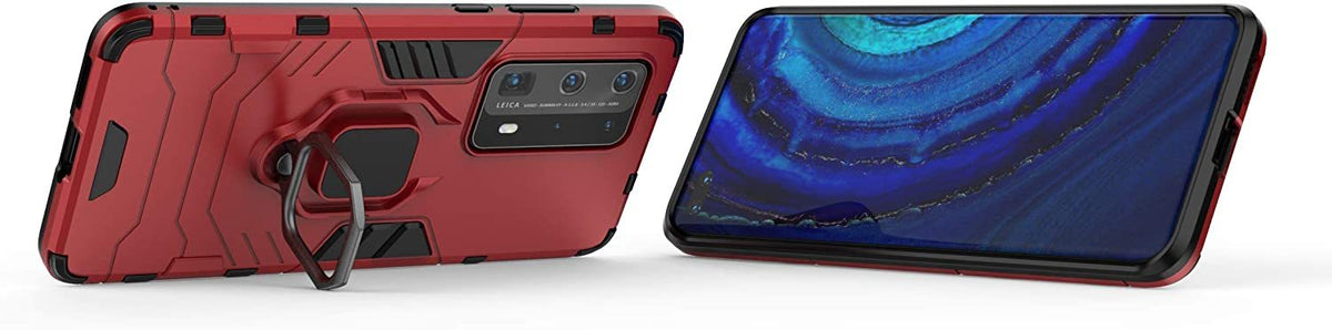 Huawei P40 Pro Plus Rugged Tough Case Shockproof Hybrid Cover RED