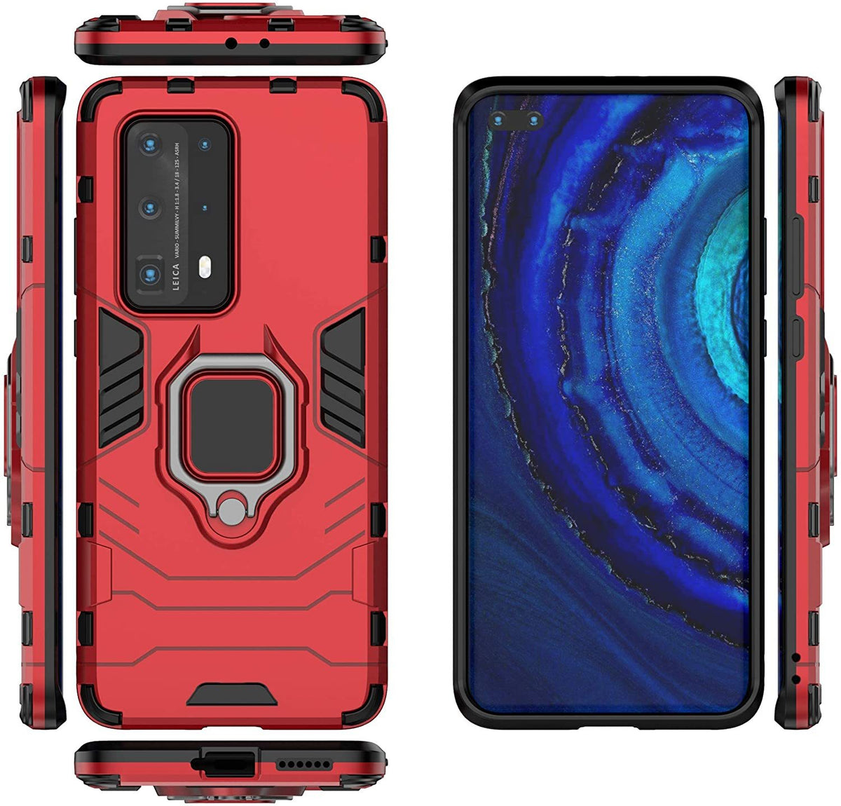 Huawei P40 Pro Plus Rugged Tough Case Shockproof Hybrid Cover RED