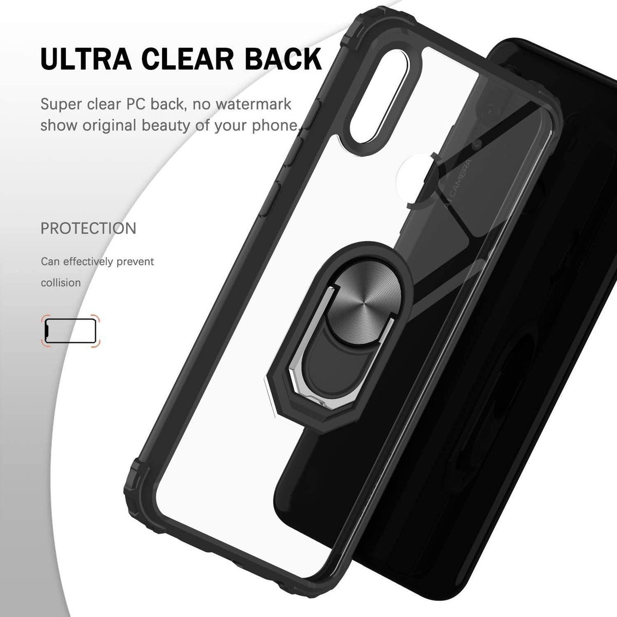 Huawei Y6s Rugged Tough Case Shockproof Hybrid Cover BLACK