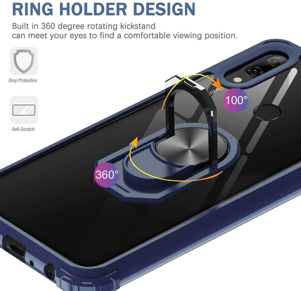 Huawei Y6s Rugged Tough Case Shockproof Hybrid Cover BLUE
