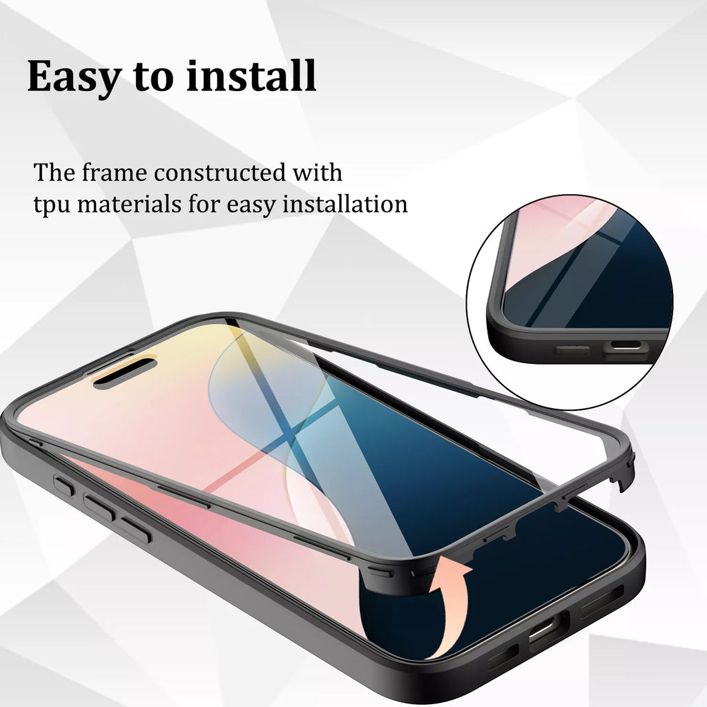 iPhone 16 Pro Case With Built-in Screen Protector BLACK