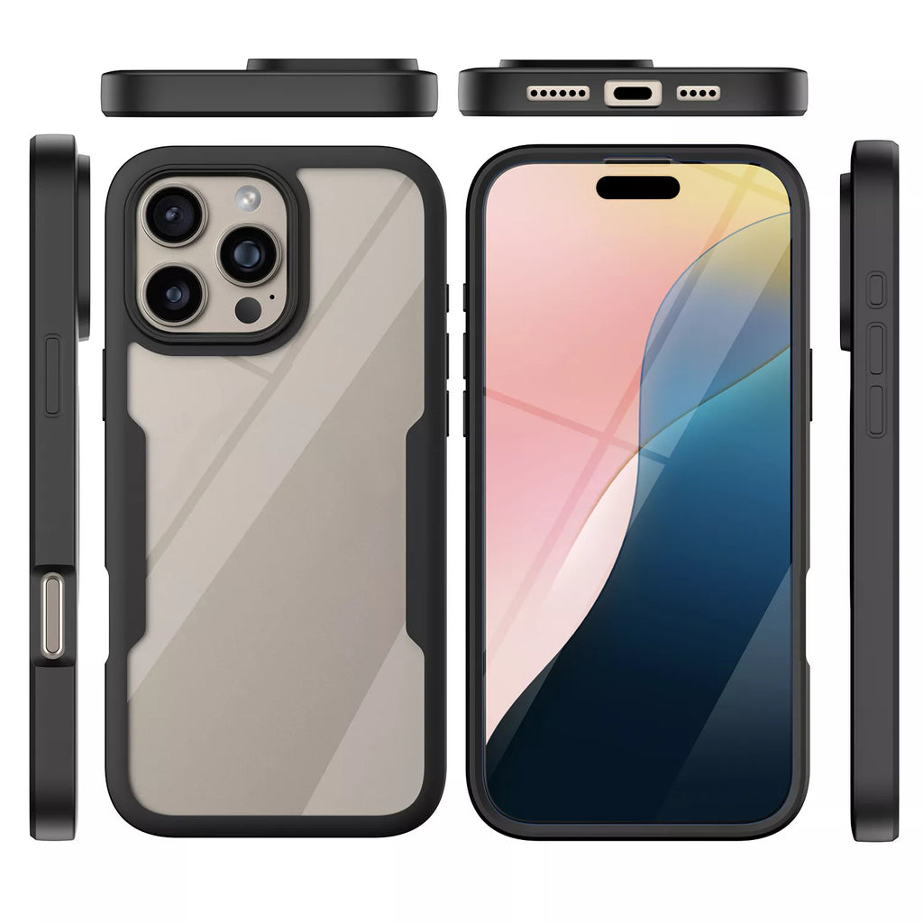 iPhone 16 Pro Case With Built-in Screen Protector BLACK