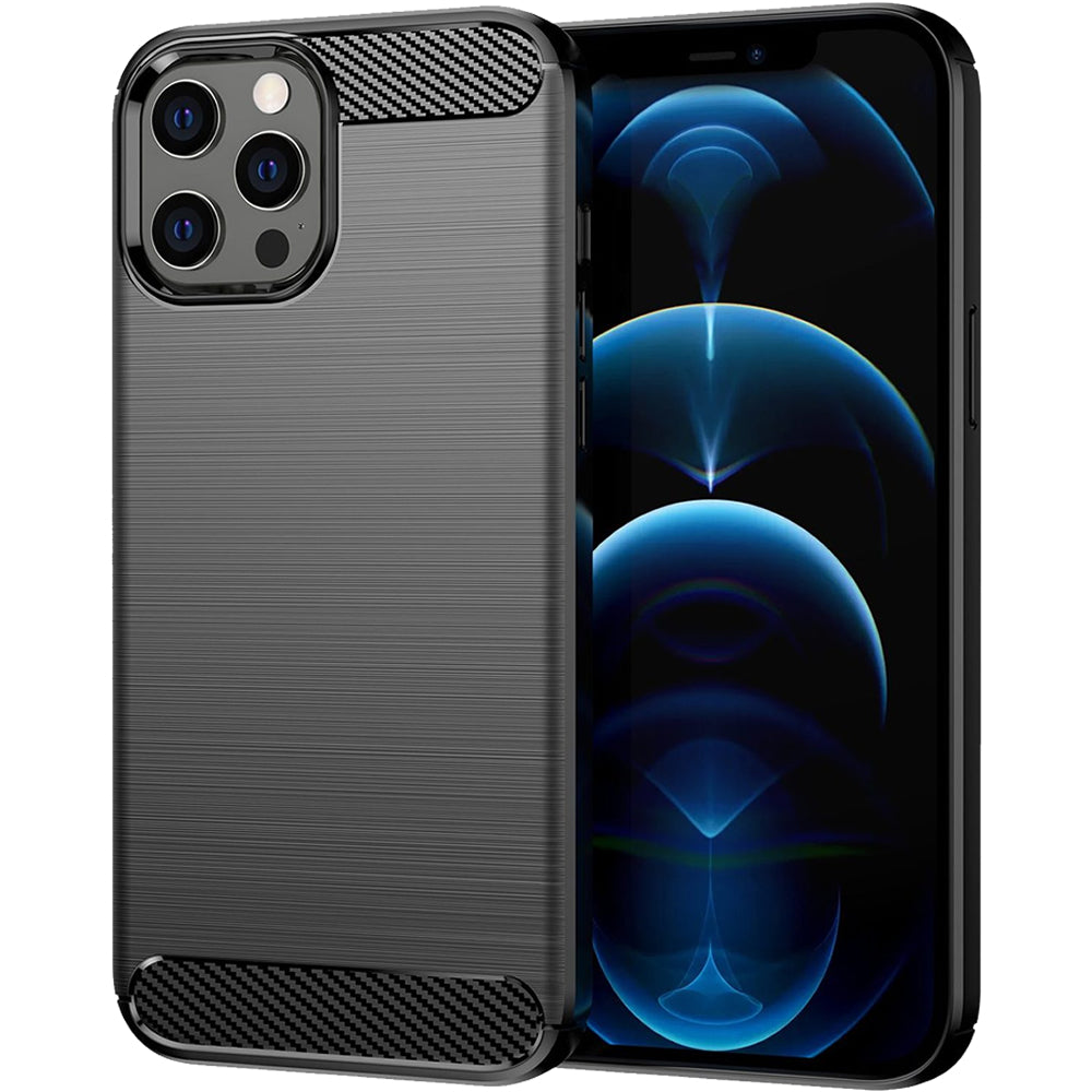 iPhone 12 Pro Max Slim Fit Case Tough Gel TPU Rubber Cover BLACK