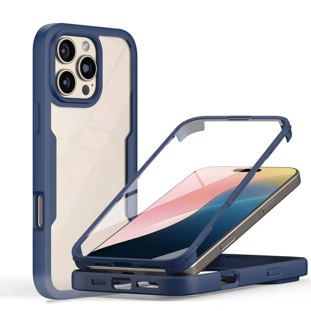 iPhone 16 Pro Case With Built-in Screen Protector BLUE