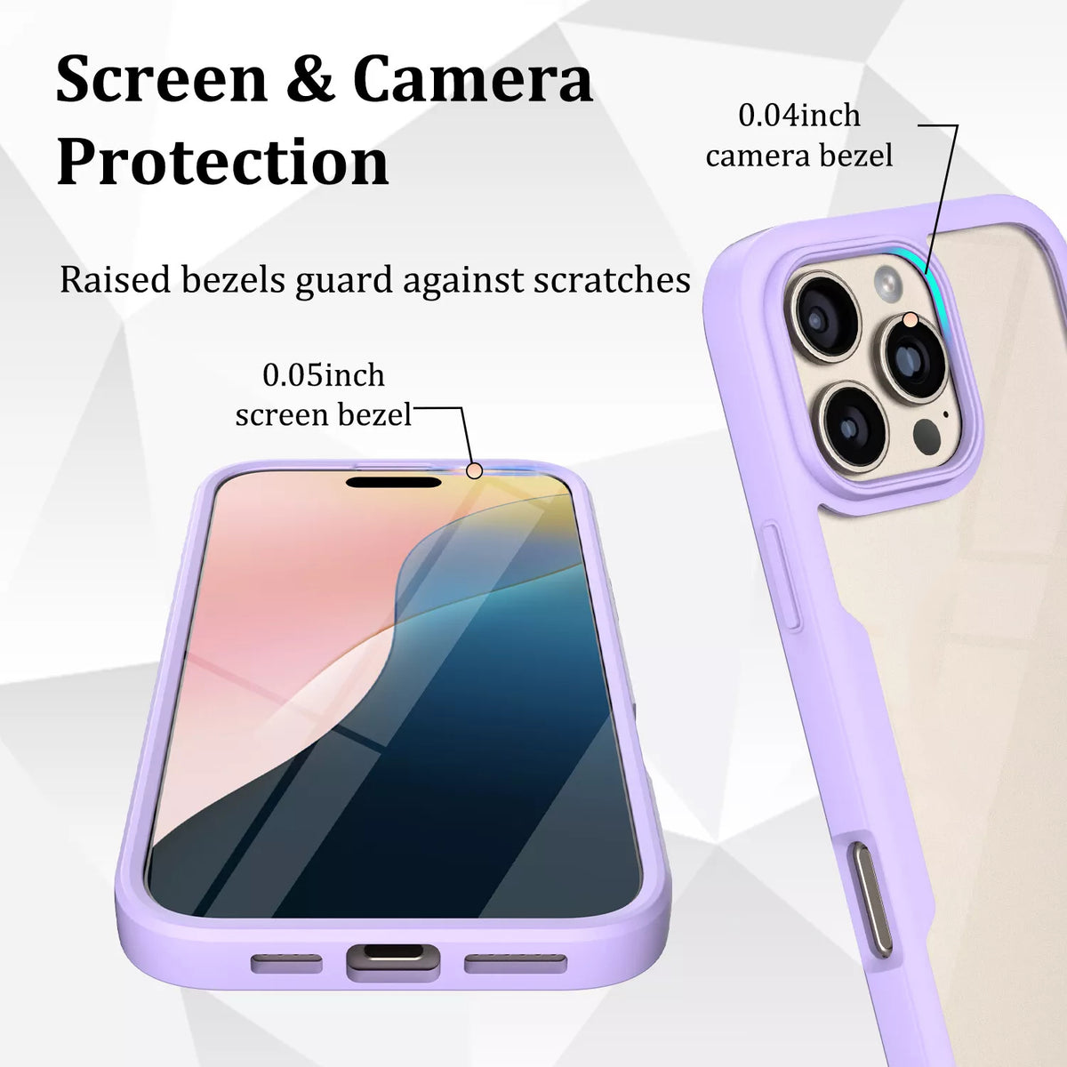 iPhone 16 Pro Case With Built-in Screen Protector PURPLE