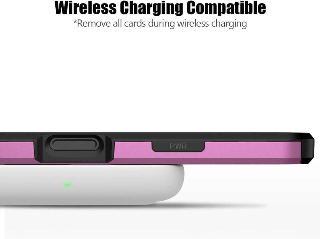 iPhone 16 Shockproof Wallet Case Card Cover HOT PINK
