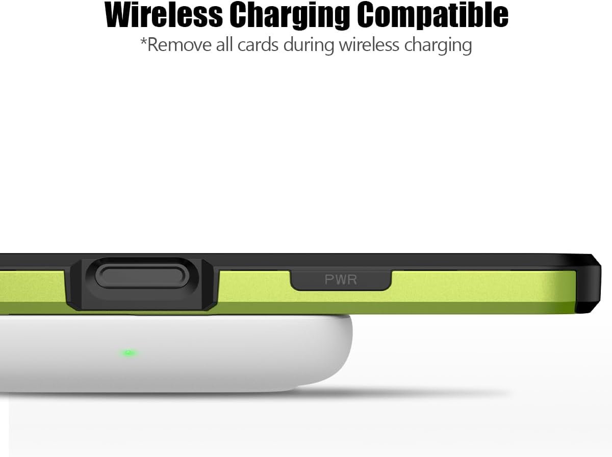 iPhone 16 Shockproof Wallet Case Card Cover GREEN