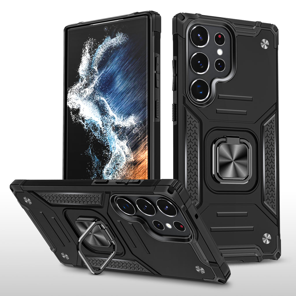 Samsung Galaxy S22 Ultra Rugged Tough Case Shockproof Hybrid Cover BLACK