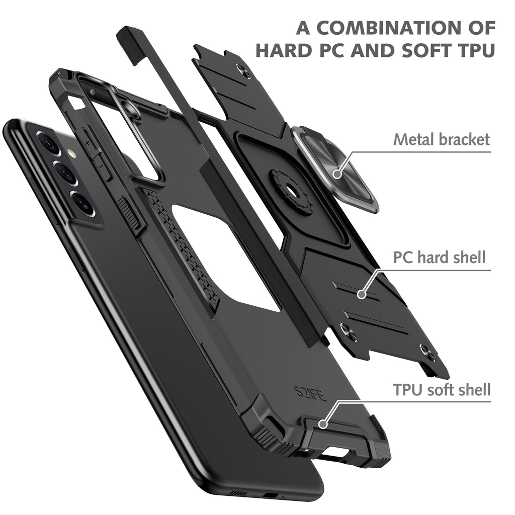 Samsung Galaxy S21 Plus Rugged Tough Case Shockproof Hybrid Cover BLACK