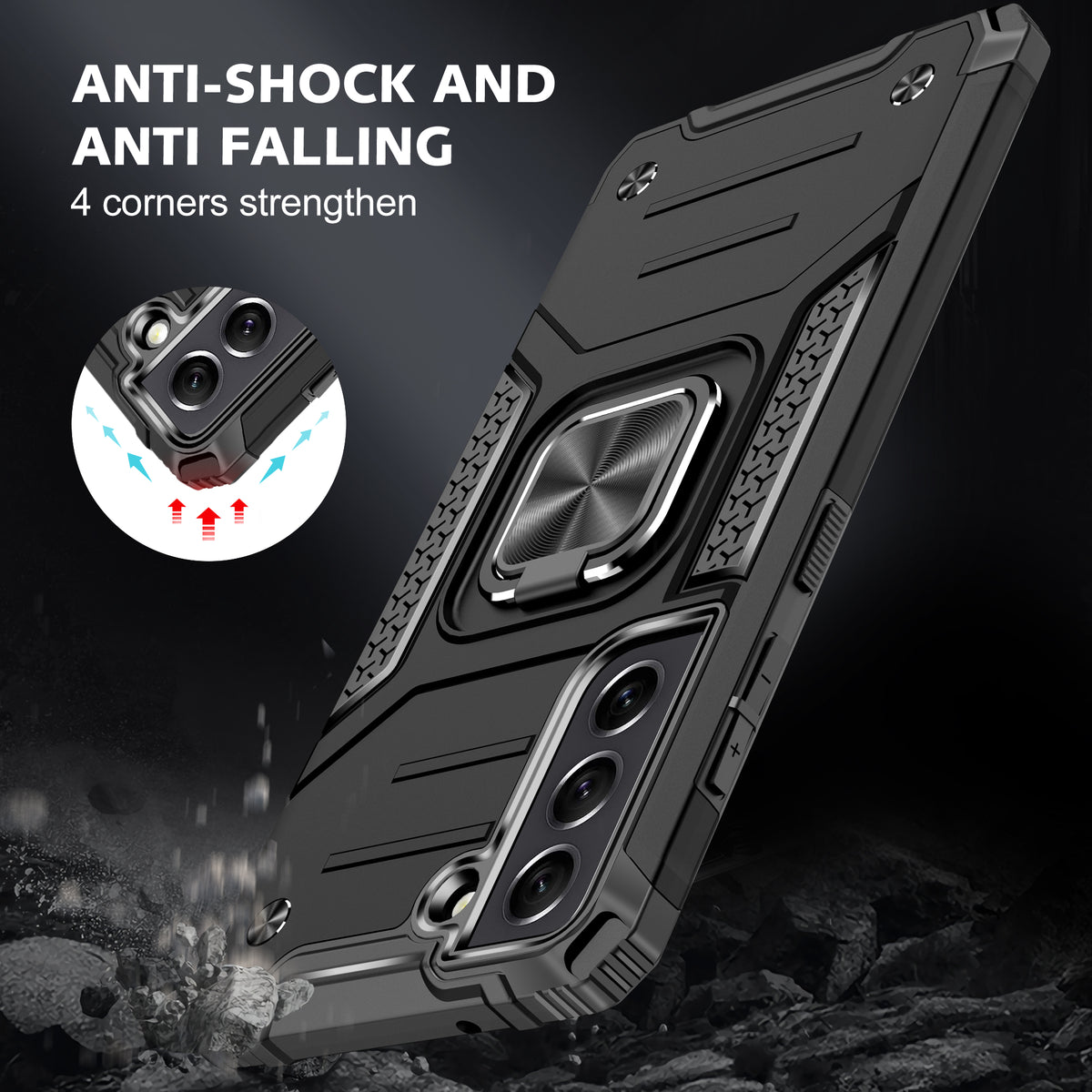 Samsung Galaxy S21 Plus Rugged Tough Case Shockproof Hybrid Cover BLACK
