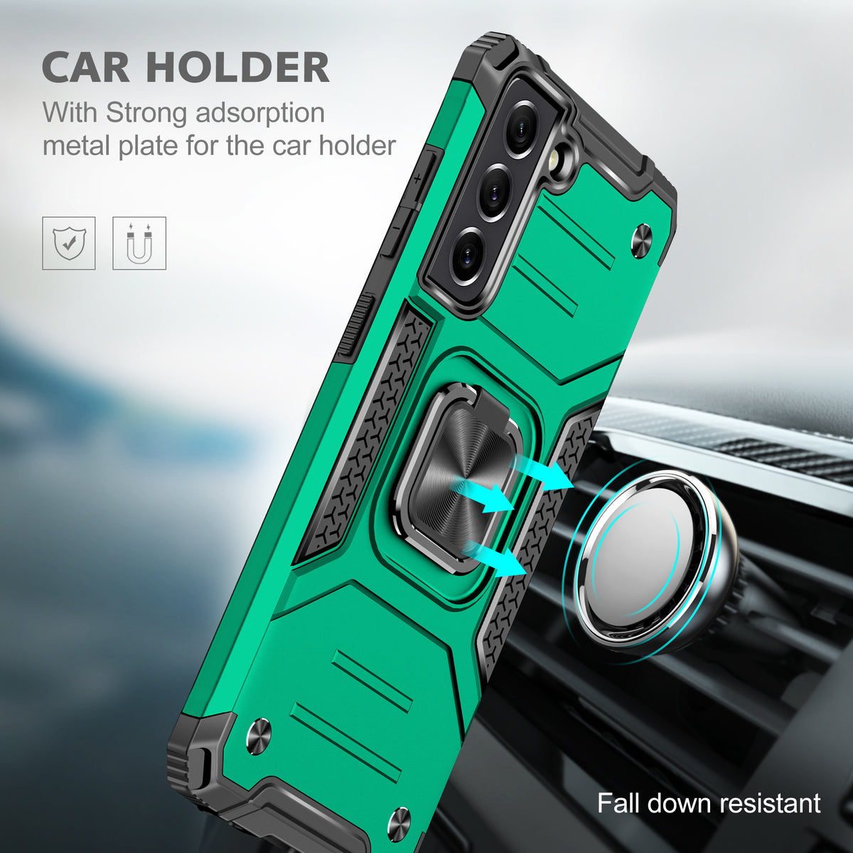 Samsung Galaxy S21 Plus Rugged Tough Case Shockproof Hybrid Cover DARK GREEN