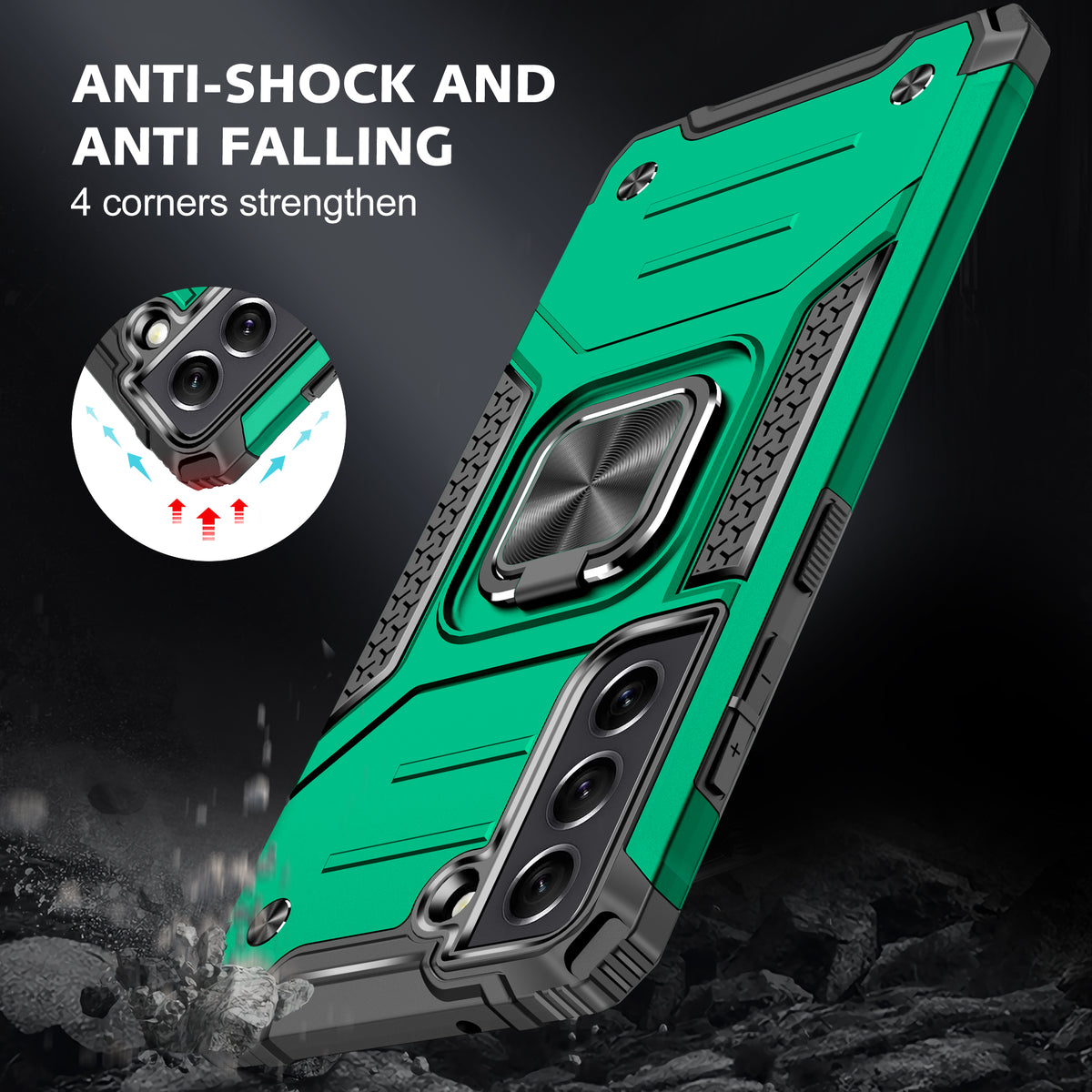 Samsung Galaxy S21 Plus Rugged Tough Case Shockproof Hybrid Cover DARK GREEN