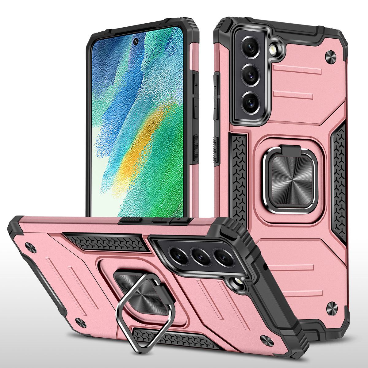 Samsung Galaxy S21 Rugged Tough Case Shockproof Hybrid Cover PINK