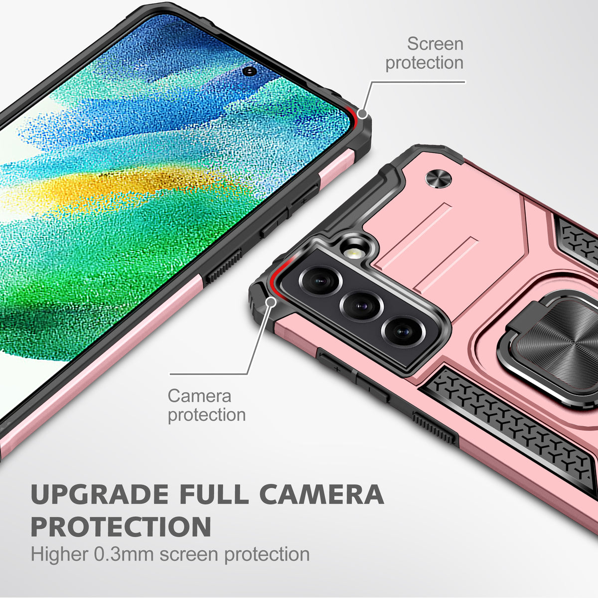 Samsung Galaxy S21 Rugged Tough Case Shockproof Hybrid Cover PINK