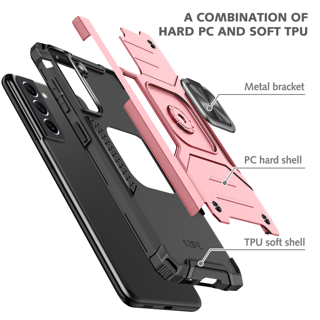 Samsung Galaxy S21 Rugged Tough Case Shockproof Hybrid Cover PINK