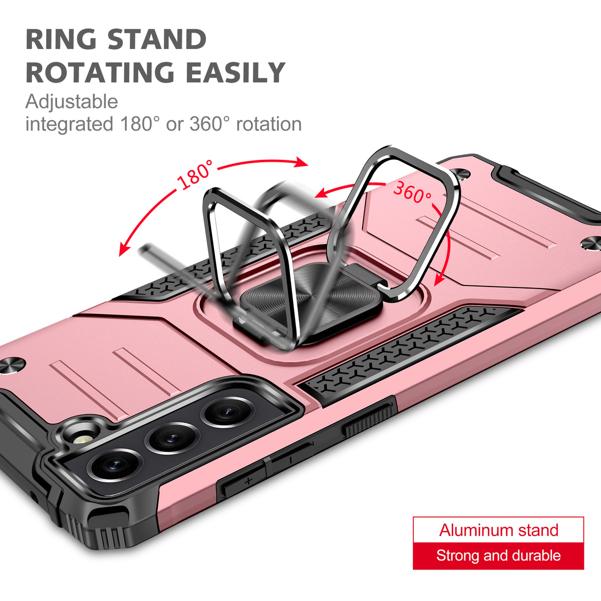 Samsung Galaxy S21 Rugged Tough Case Shockproof Hybrid Cover PINK