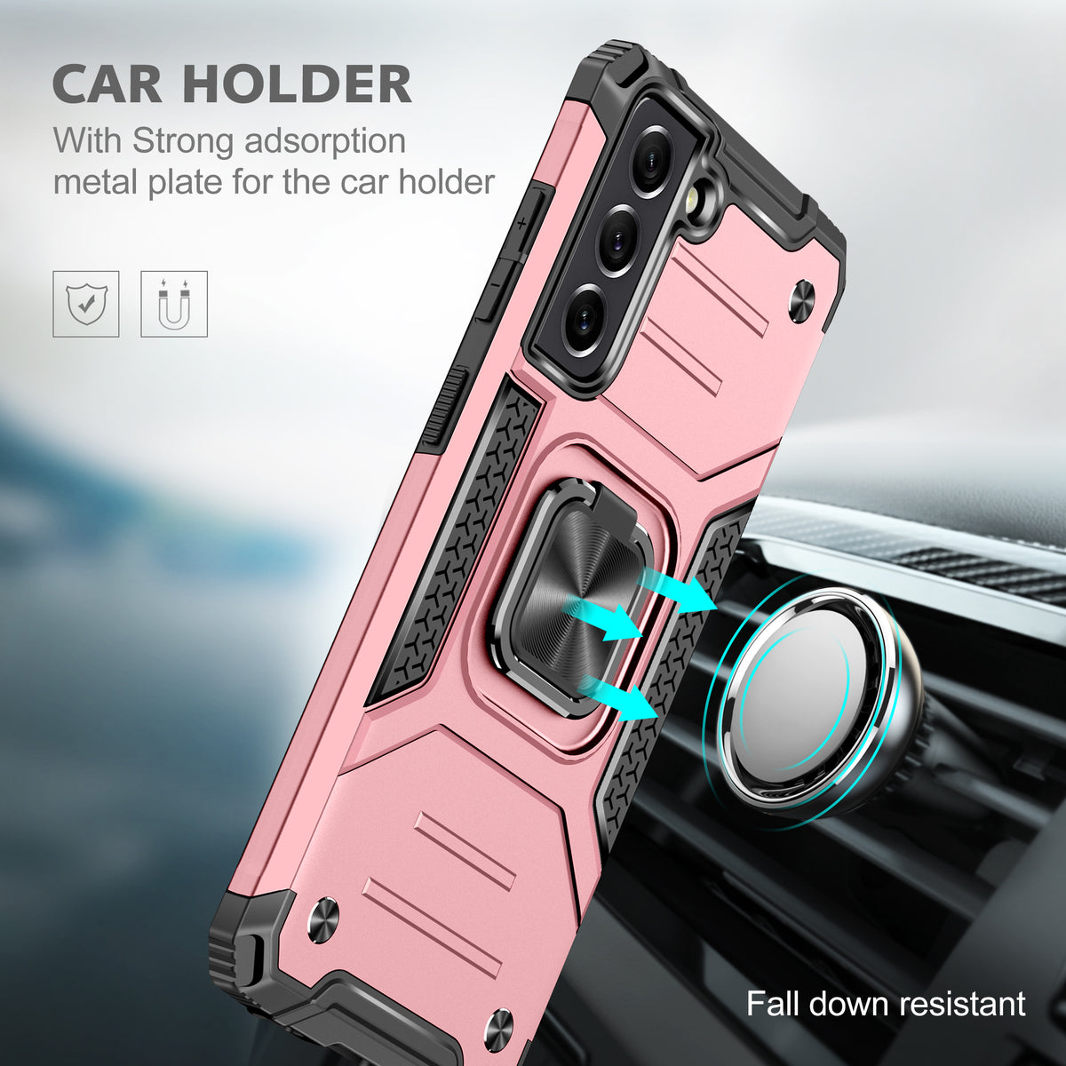 Samsung Galaxy S21 Rugged Tough Case Shockproof Hybrid Cover PINK