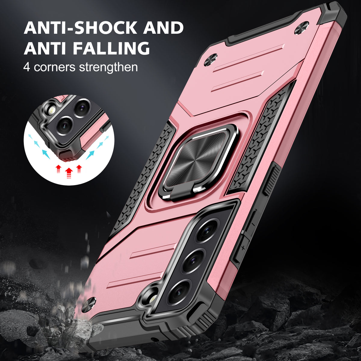 Samsung Galaxy S21 Rugged Tough Case Shockproof Hybrid Cover PINK
