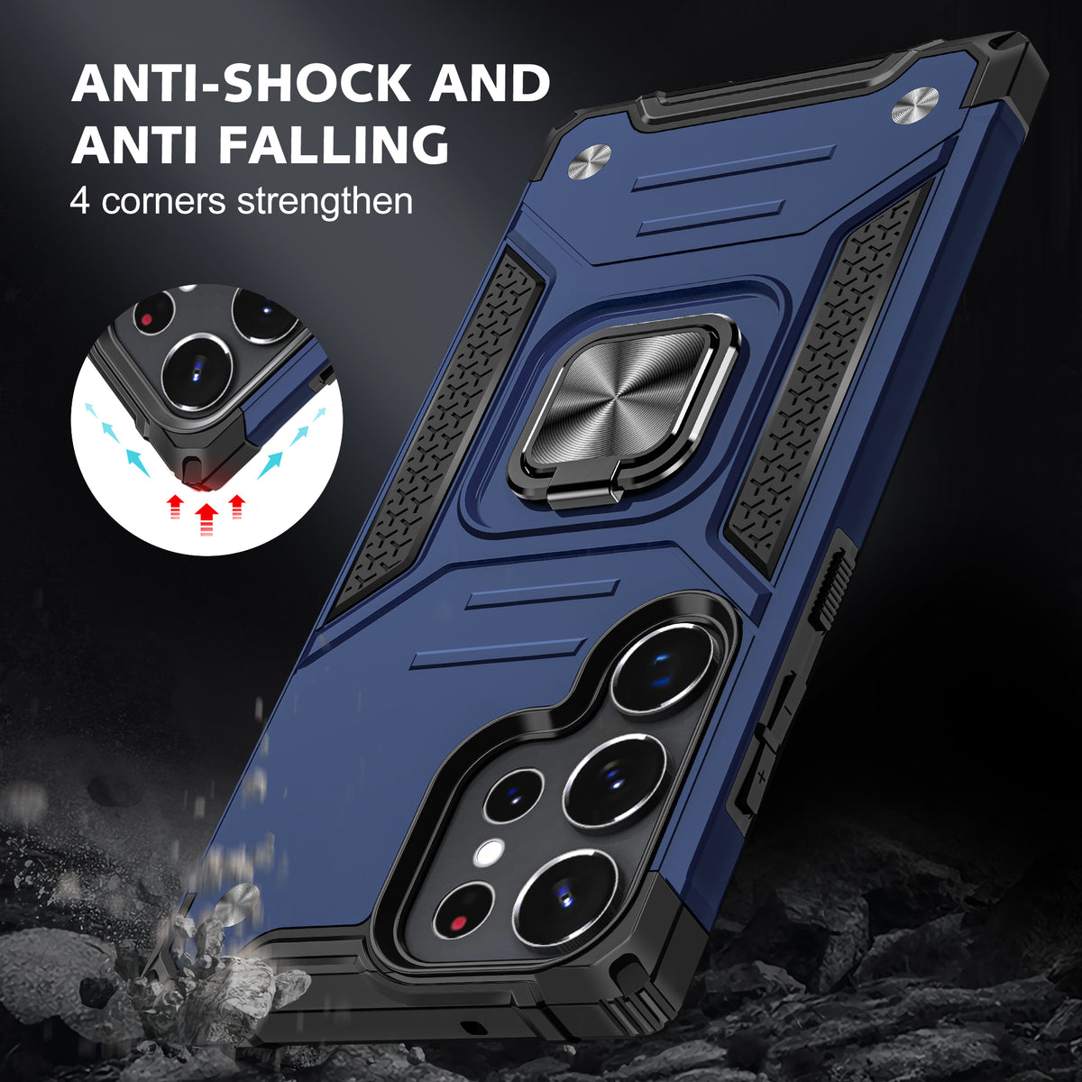 Samsung Galaxy S22 Ultra Rugged Tough Case Shockproof Hybrid Cover BLUE