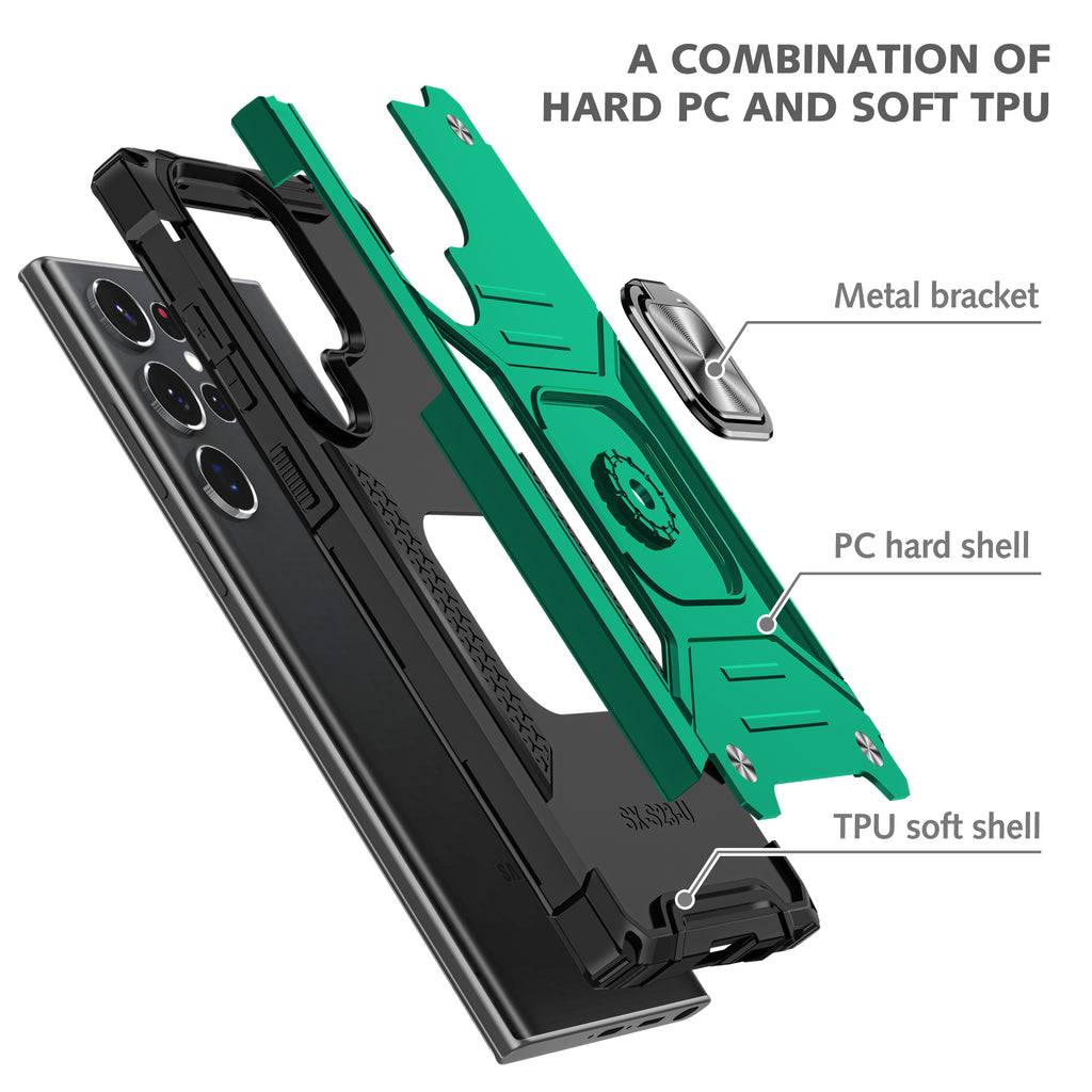 Samsung Galaxy S23 Ultra Rugged Tough Case Shockproof Hybrid Cover DARK GREEN