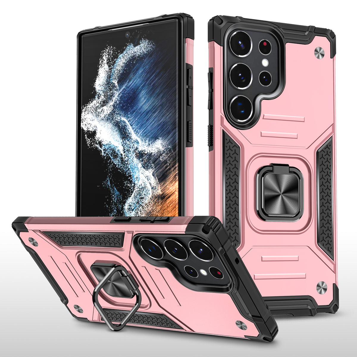 Samsung Galaxy S22 Ultra Rugged Tough Case Shockproof Hybrid Cover PINK