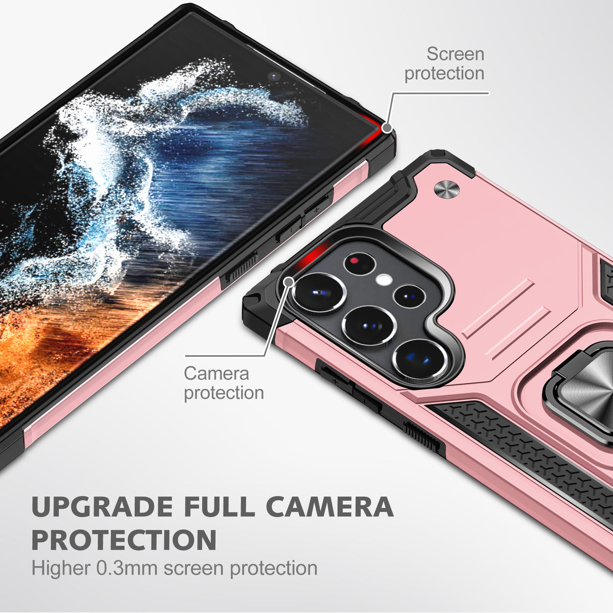 Samsung Galaxy S22 Ultra Rugged Tough Case Shockproof Hybrid Cover PINK