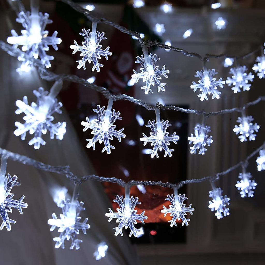 10M 80LEDs Christmas Fairy String Lights Christmas Tree Snowflake Lights Indoor Outdoor Xmas Decorations