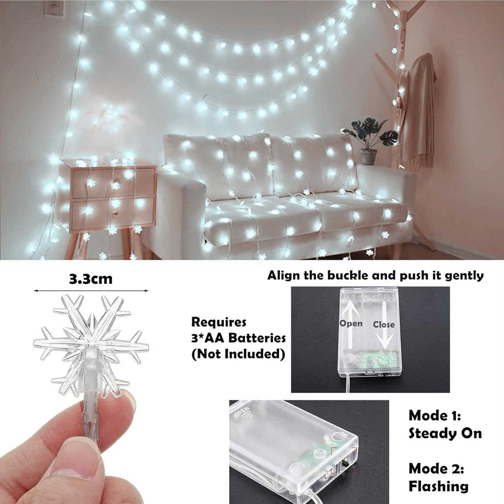 10M 80LEDs Christmas Fairy String Lights Christmas Tree Snowflake Lights Indoor Outdoor Xmas Decorations