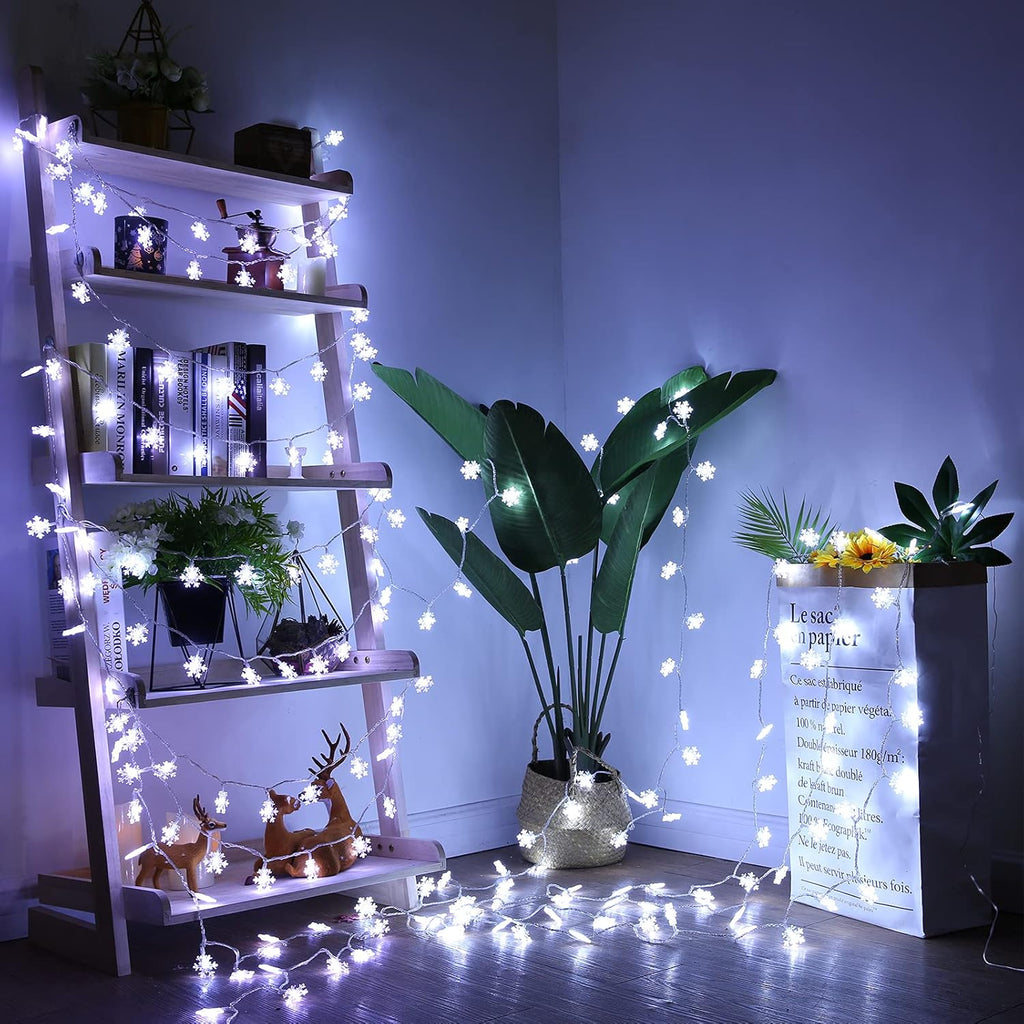 10M 80LEDs Christmas Fairy String Lights Christmas Tree Snowflake Lights Indoor Outdoor Xmas Decorations