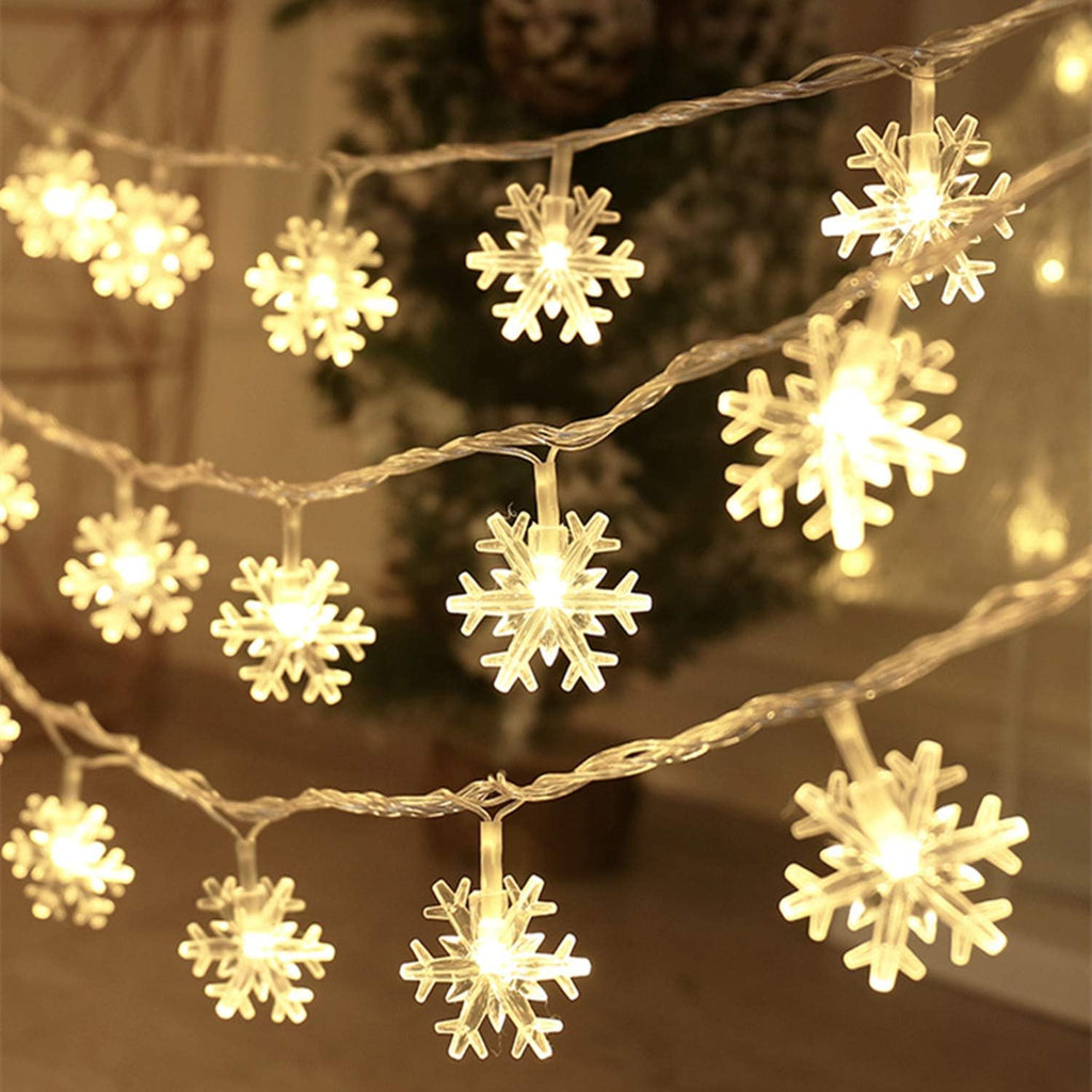 10M 80LEDs Christmas Fairy String Lights Christmas Tree Snowflake Lights Indoor Outdoor Xmas Decorations