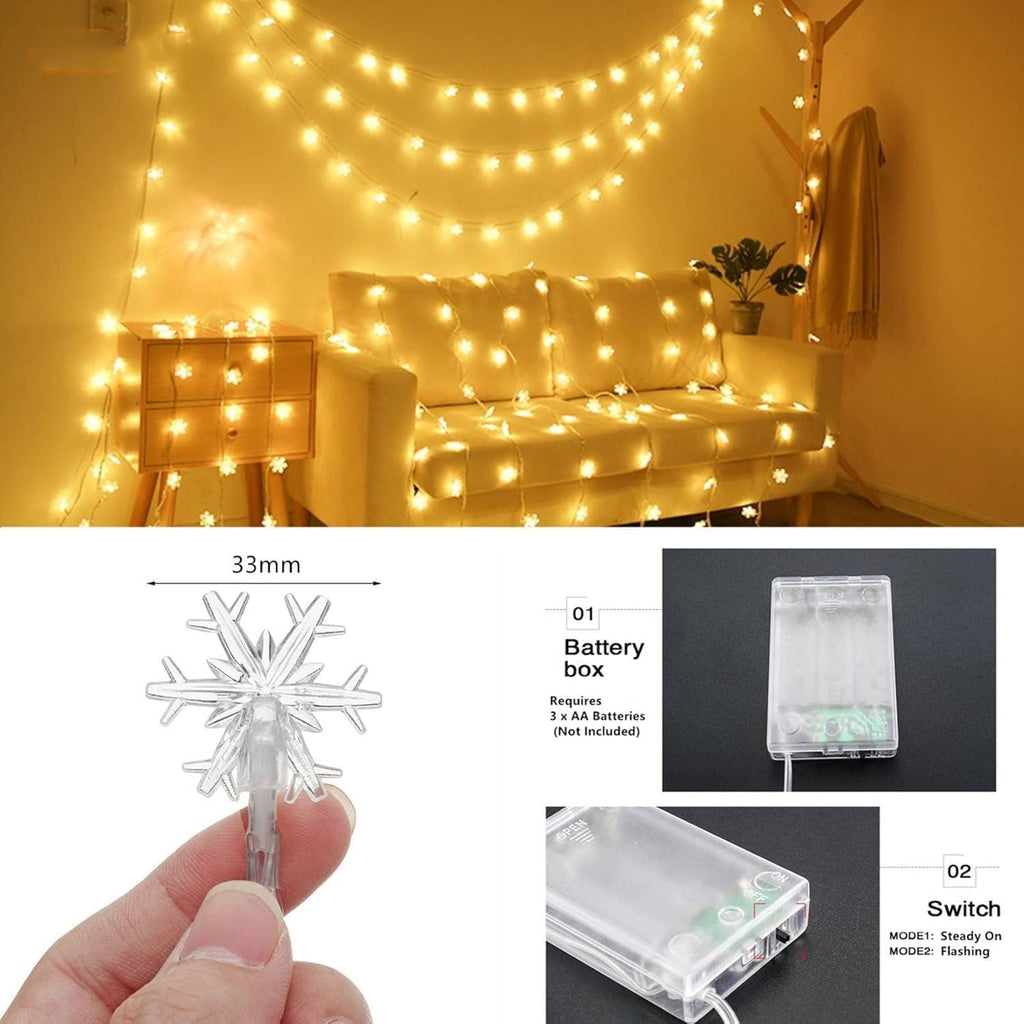 10M 80LEDs Christmas Fairy String Lights Christmas Tree Snowflake Lights Indoor Outdoor Xmas Decorations