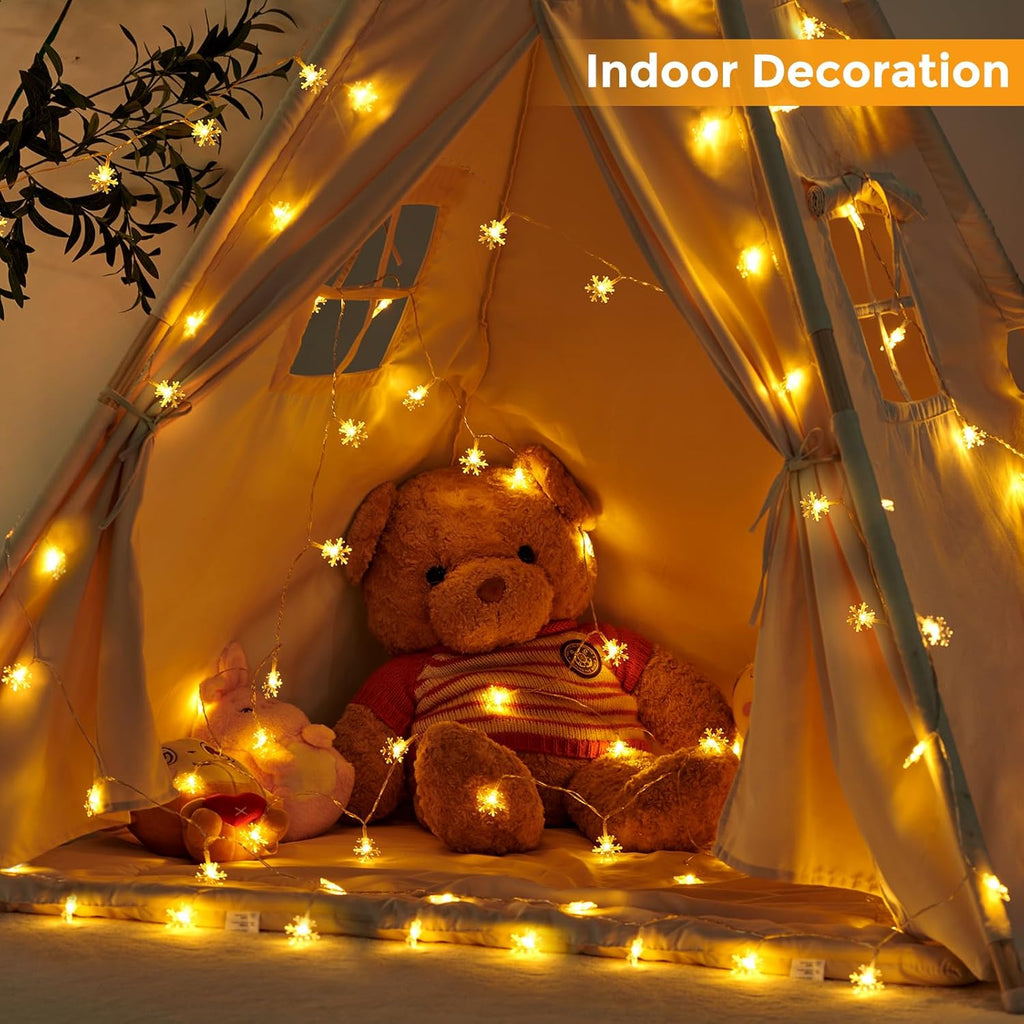 10M 80LEDs Christmas Fairy String Lights Christmas Tree Snowflake Lights Indoor Outdoor Xmas Decorations
