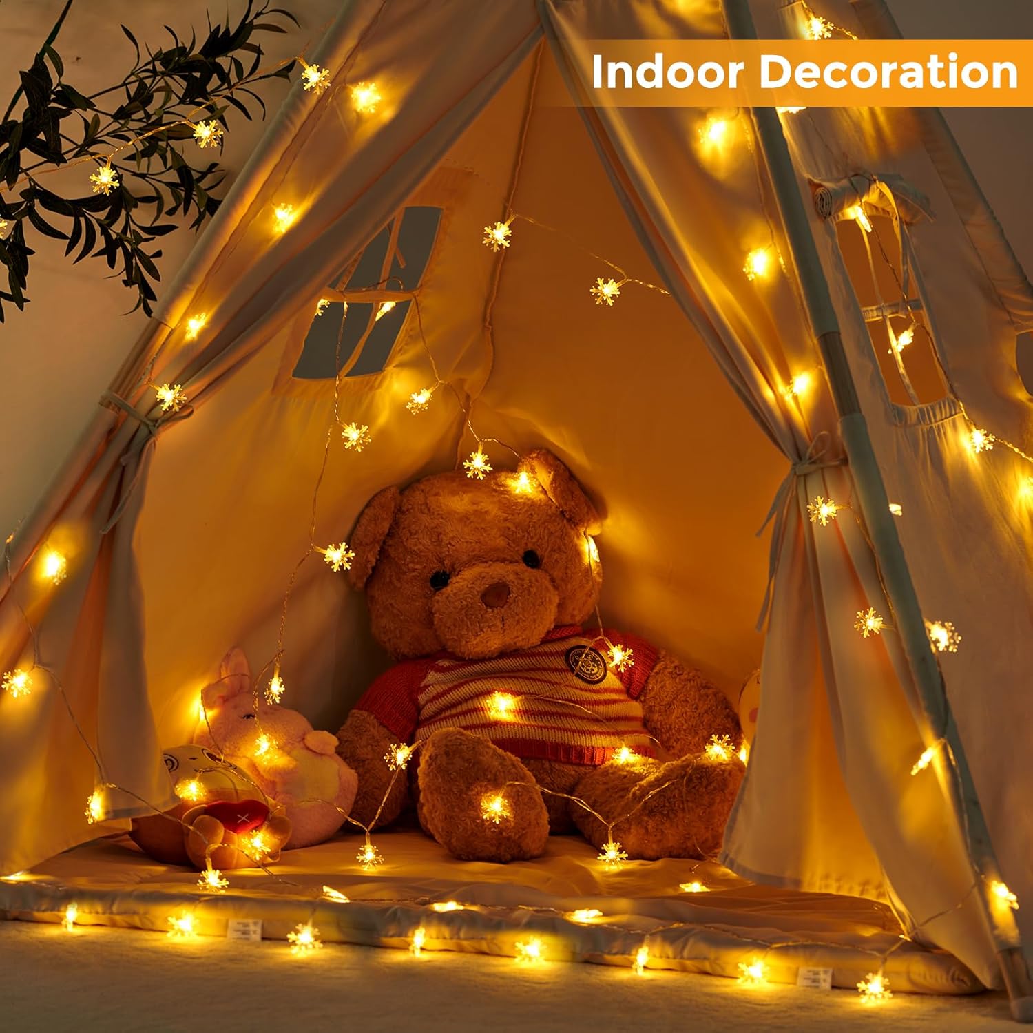 10M 80LEDs Christmas Fairy String Lights Christmas Tree Snowflake Lights Indoor Outdoor Xmas Decorations