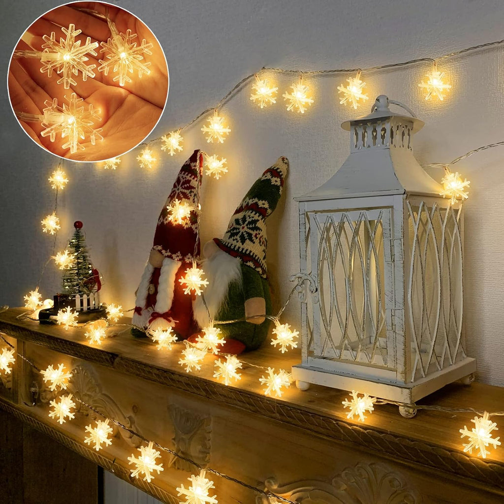 10M 80LEDs Christmas Fairy String Lights Christmas Tree Snowflake Lights Indoor Outdoor Xmas Decorations