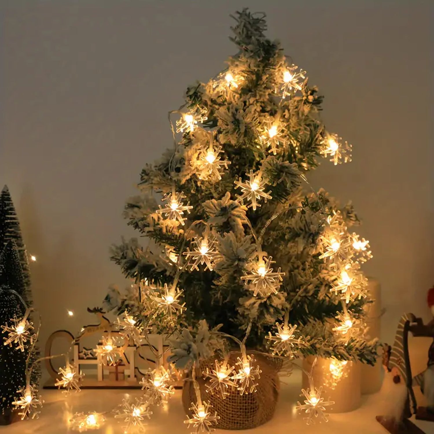10M 80LEDs Christmas Fairy String Lights Christmas Tree Snowflake Lights Indoor Outdoor Xmas Decorations