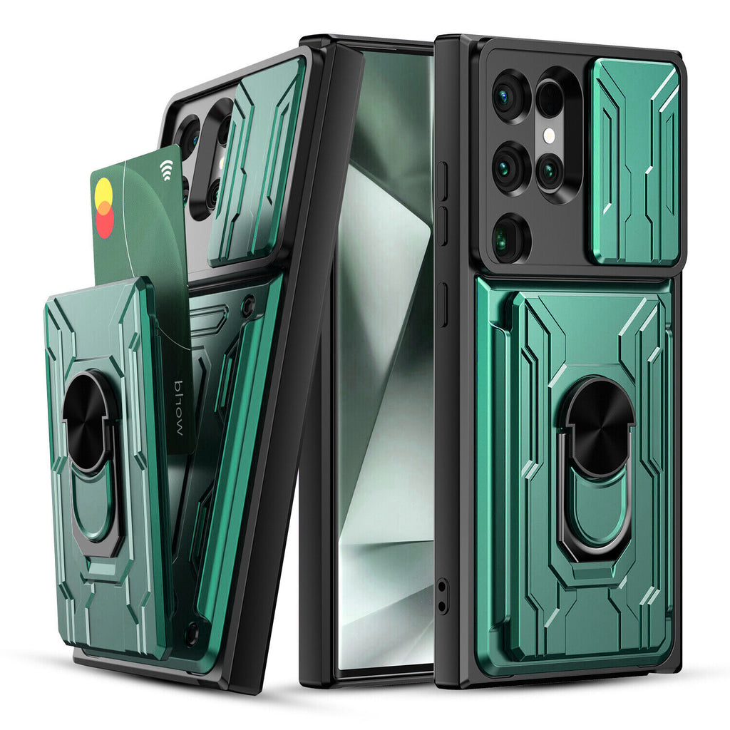Samsung Galaxy S26 Ultra Rugged Shockproof Case Kickstand Card Cover GREEN