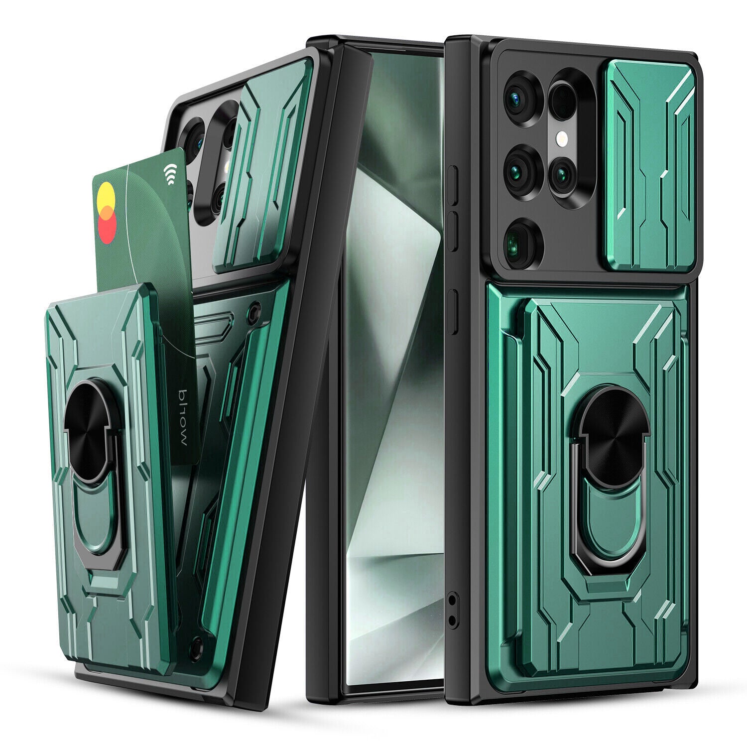 Samsung Galaxy S26 Ultra Rugged Shockproof Case Kickstand Card Cover GREEN