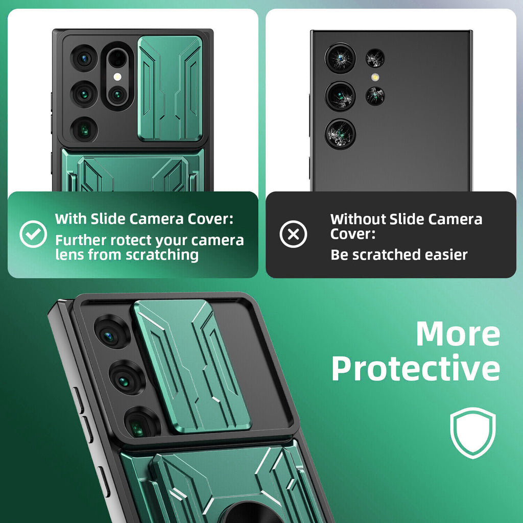 Samsung Galaxy S26 Ultra Rugged Shockproof Case Kickstand Card Cover GREEN