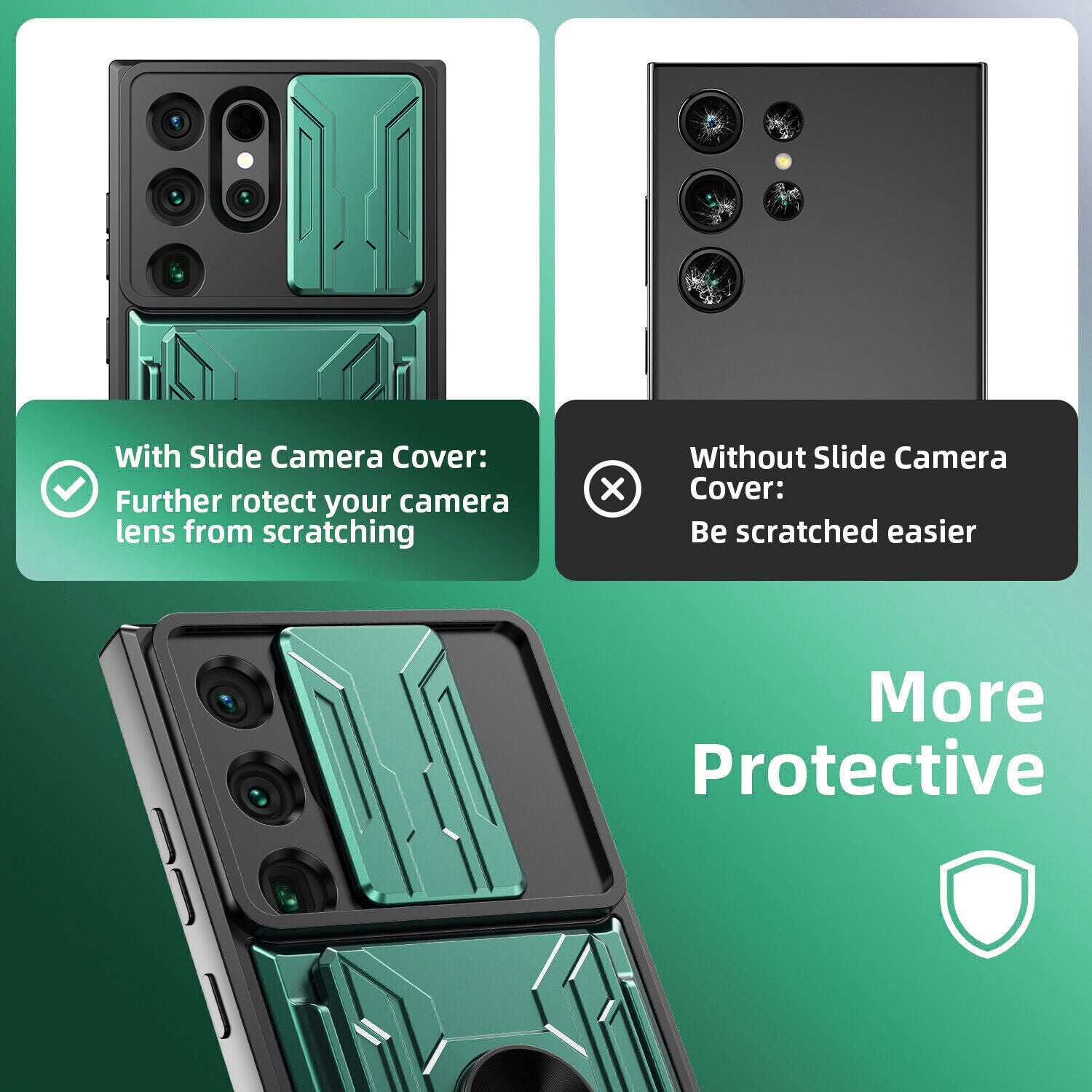 Samsung Galaxy S26 Ultra Rugged Shockproof Case Kickstand Card Cover GREEN