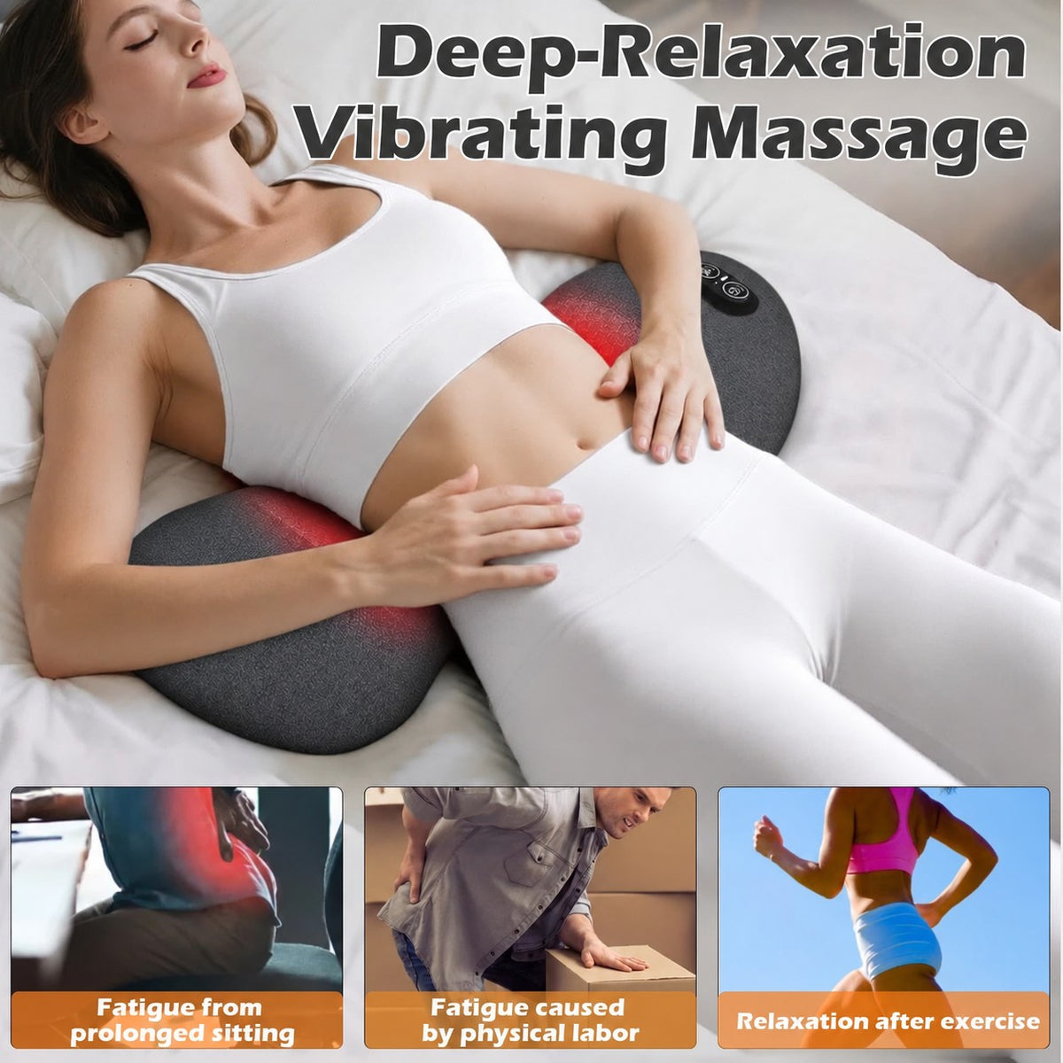 3-in-1 Lumbar Back Massager Traction Heated Vibration Back Stretcher Support