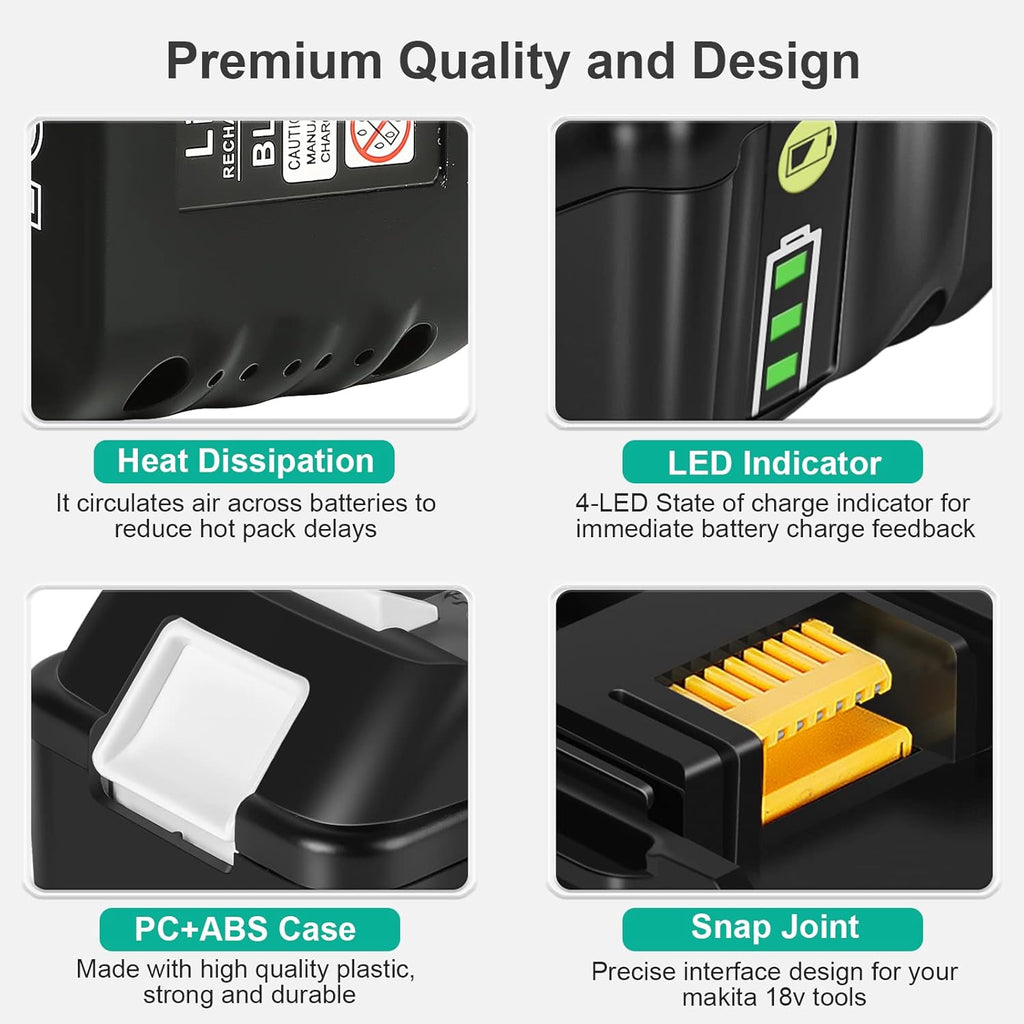 Makita 18V Battery Compatible Replacement 6.0Ah