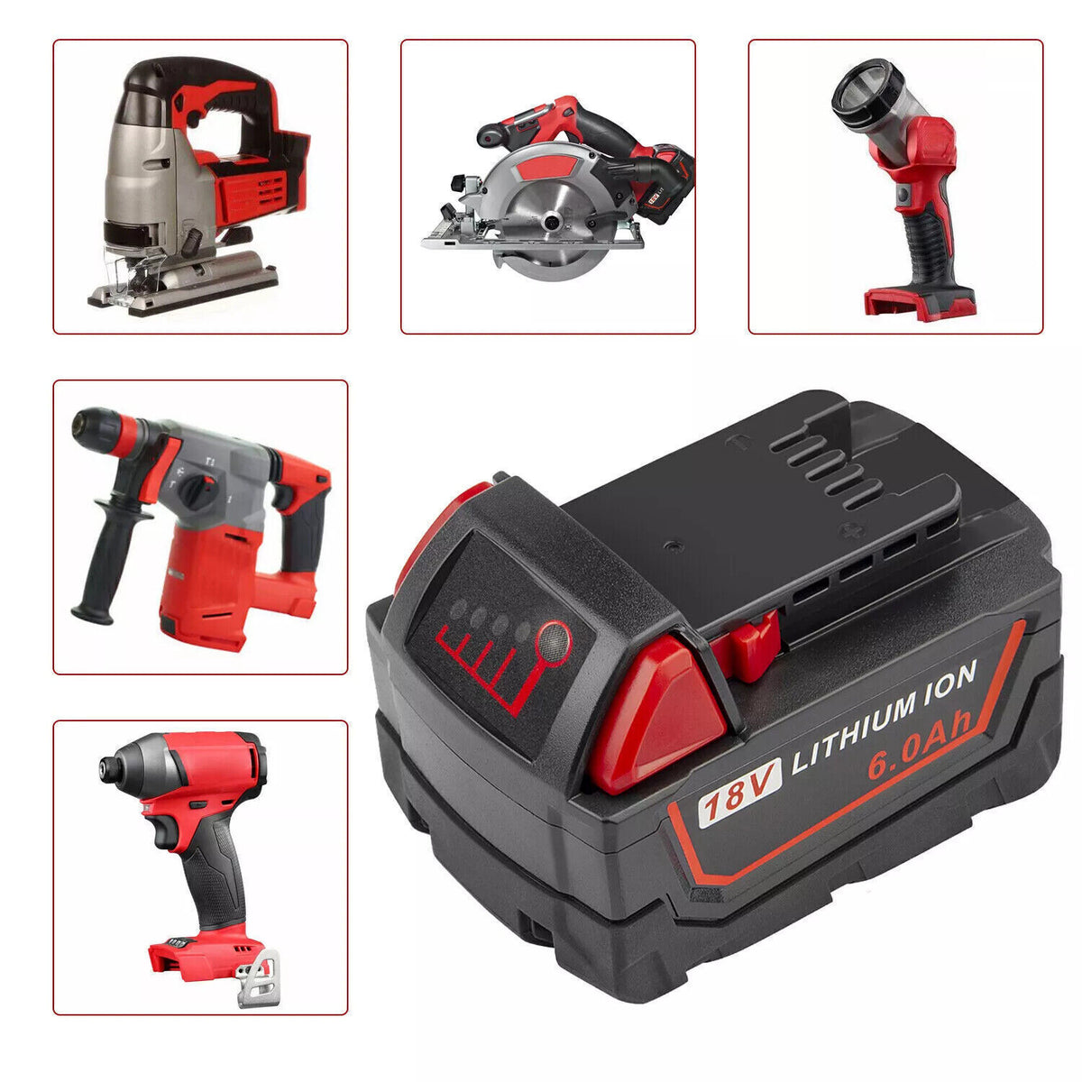 2X Milwaukee M18 Battery compatible Replacement 18V 6.0Ah