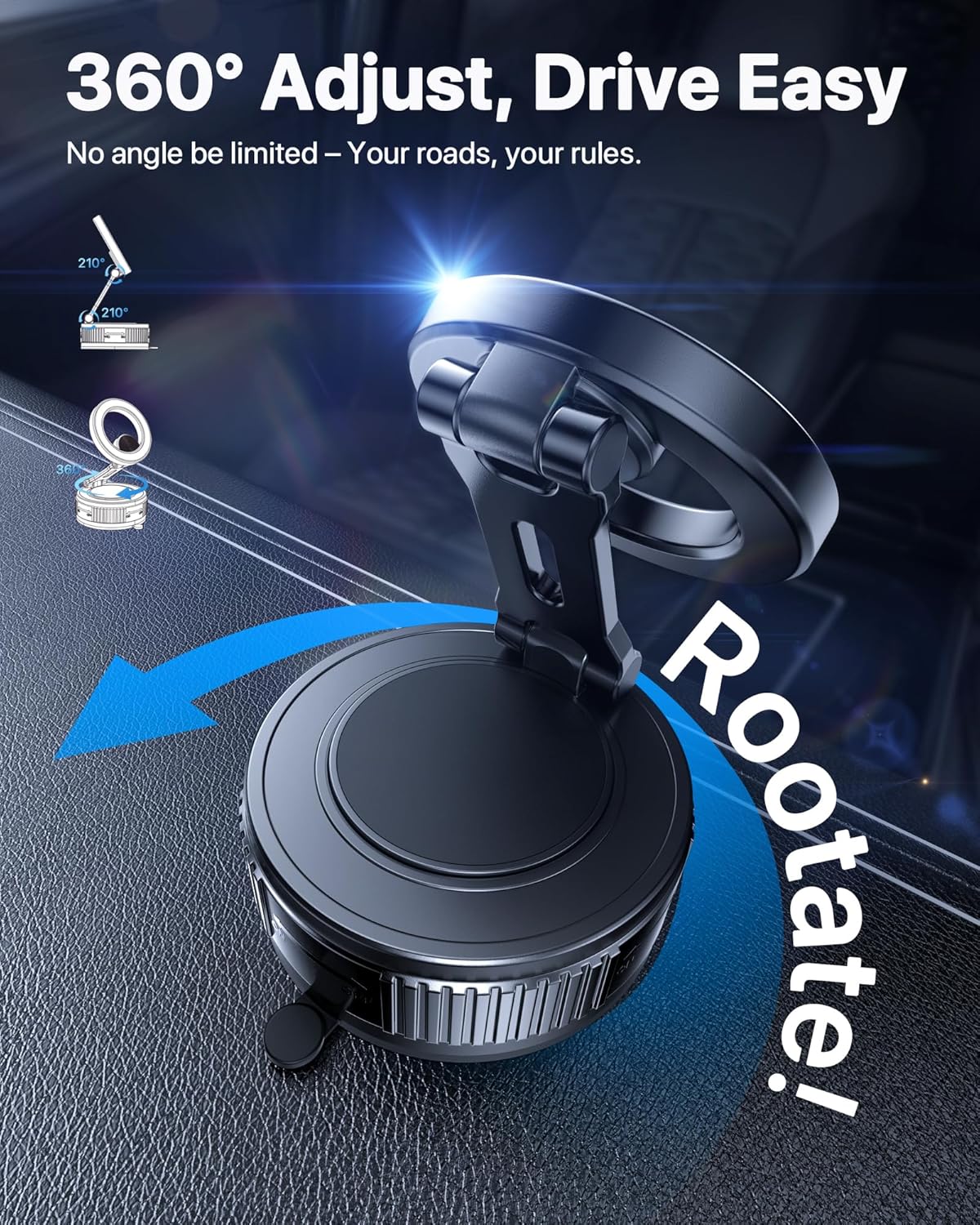 MagSafe Compatible Suction Car Phone Mount