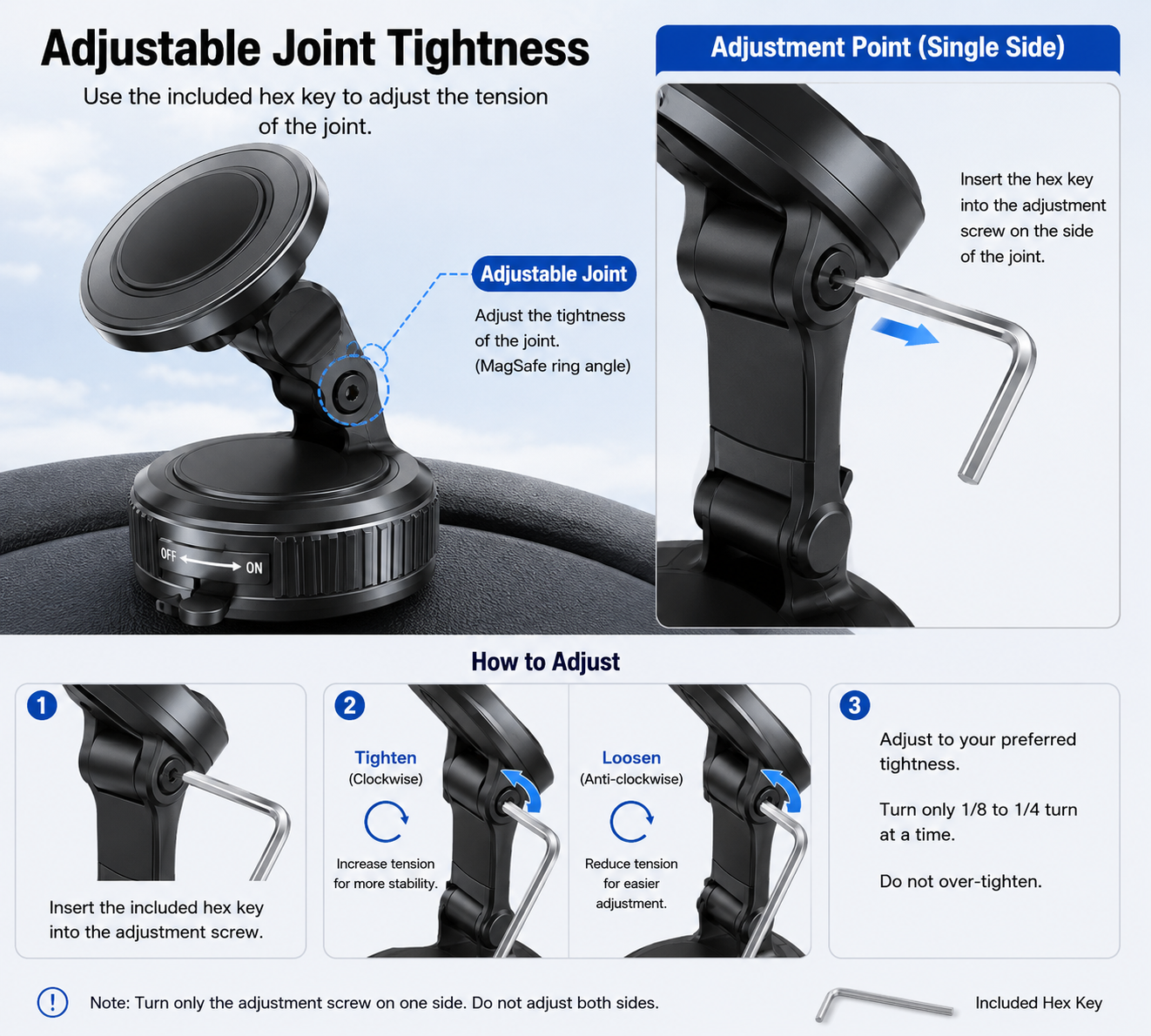 MagSafe Compatible Suction Car Phone Mount