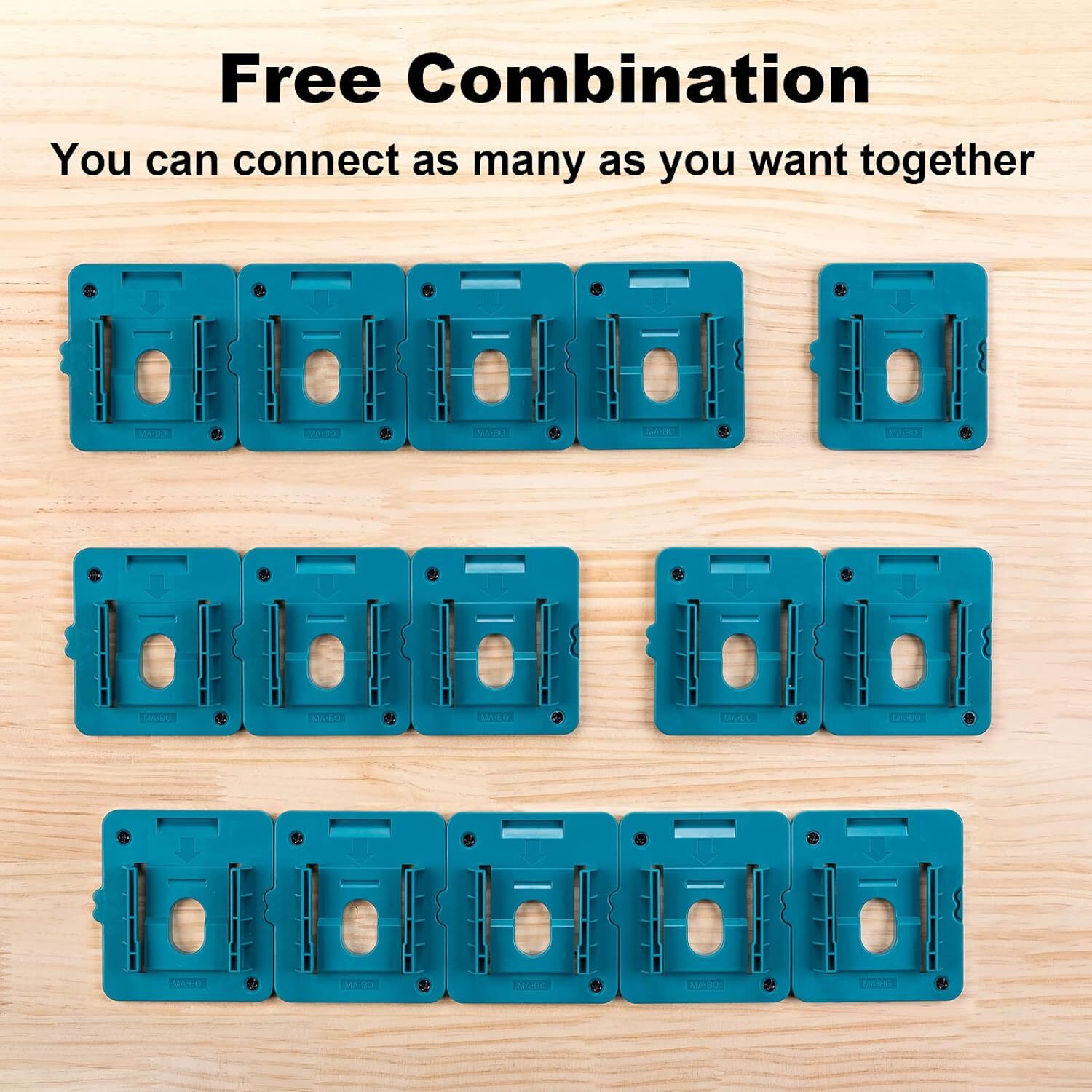 6Pcs Wall Mounted Battery Holders Compatible with Makita 18V Batteries